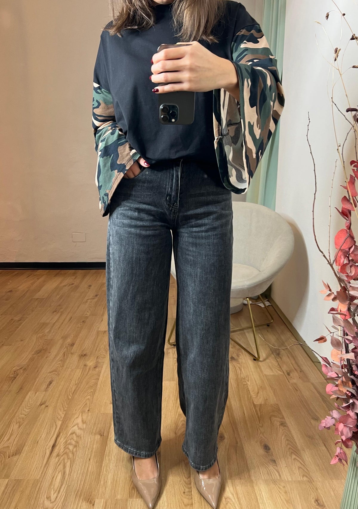 Jeans lavaggio grigio scuro - Kikisix