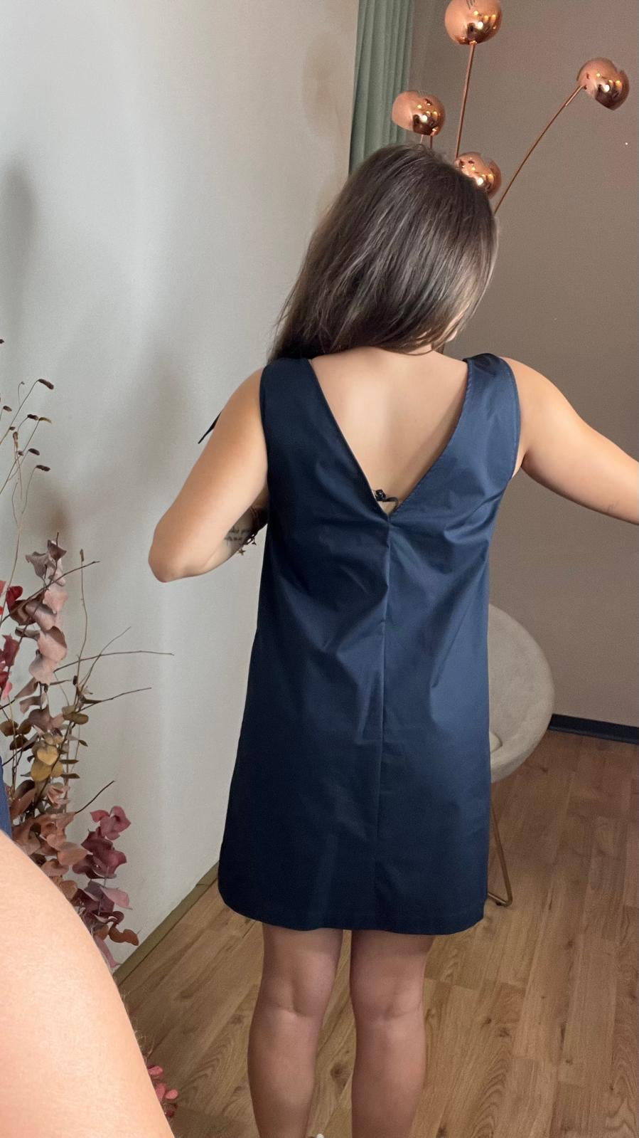 Abito blu in cotone con fiocchi - Vicolo