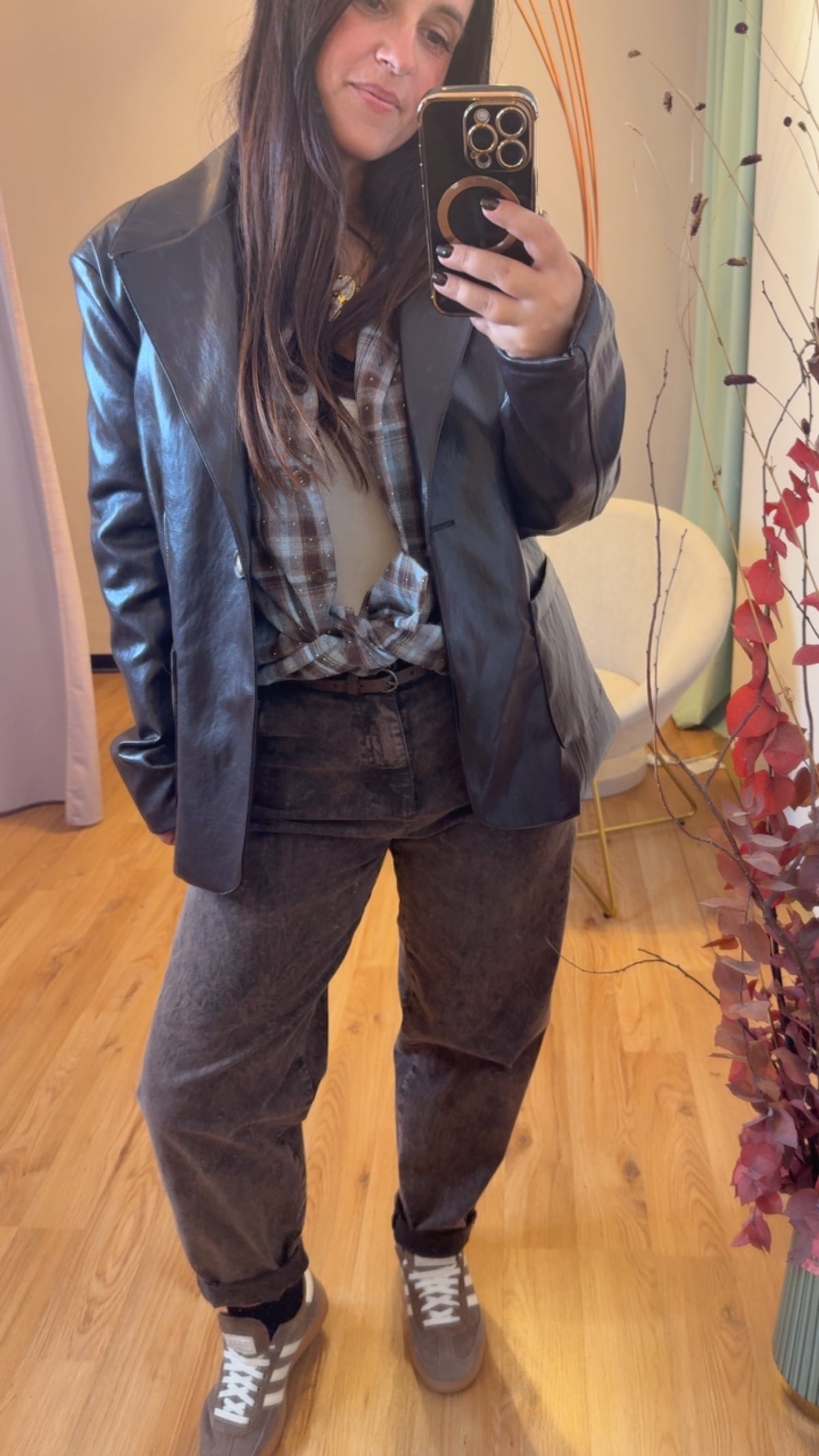 Blazer ecopelle moro