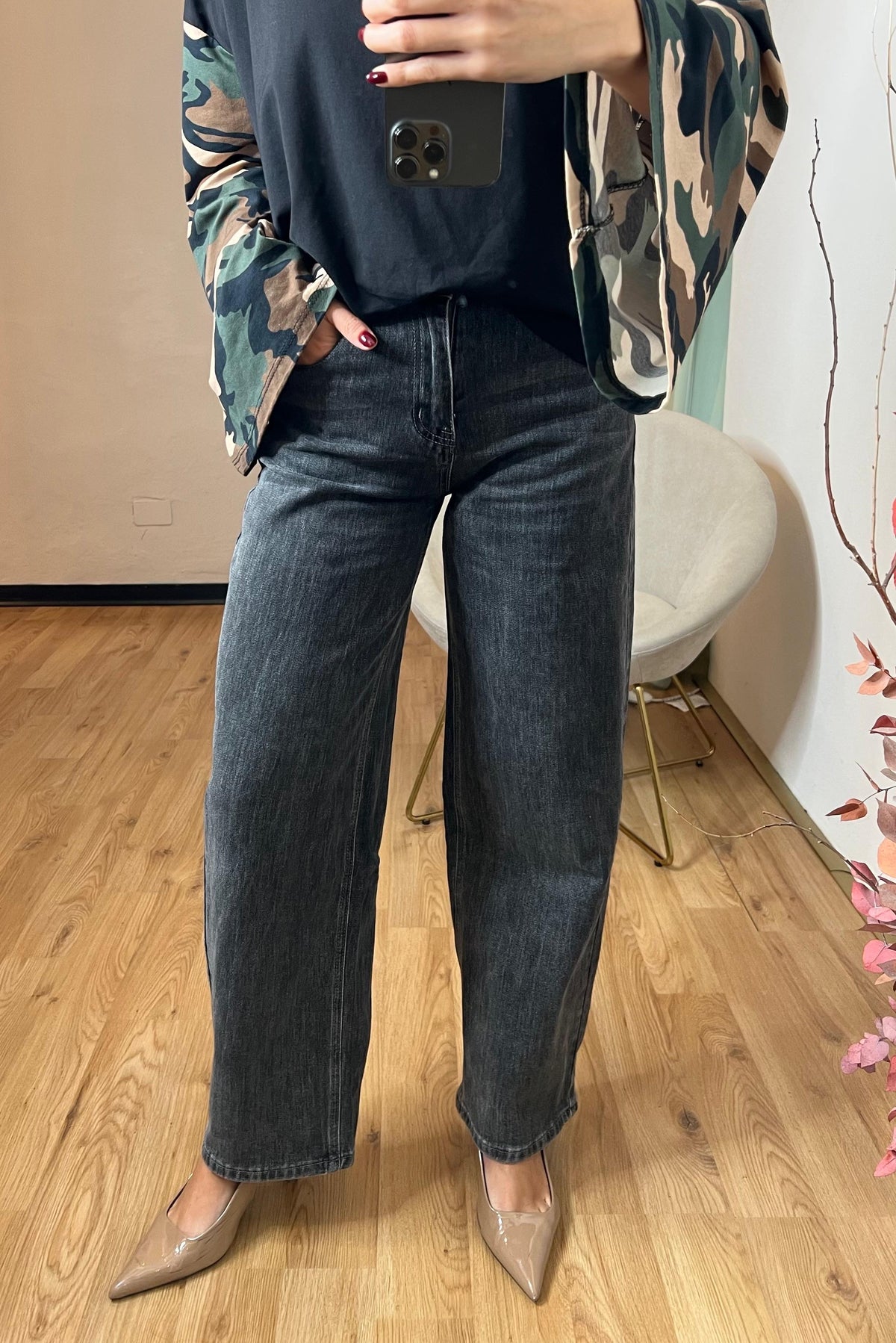 Jeans lavaggio grigio scuro - Kikisix