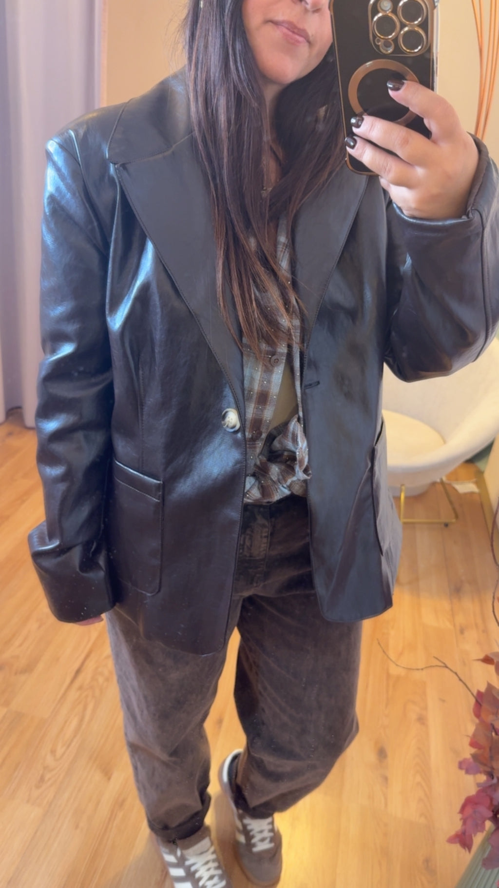 Blazer ecopelle moro