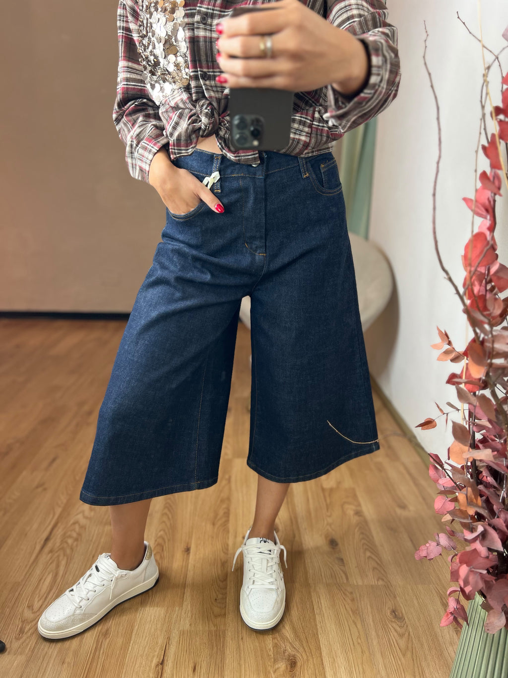 Bermuda in jeans lavaggio scuro