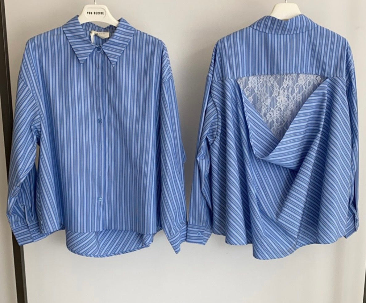 Camicia righe con pizzo e balza sul retro - You Decide