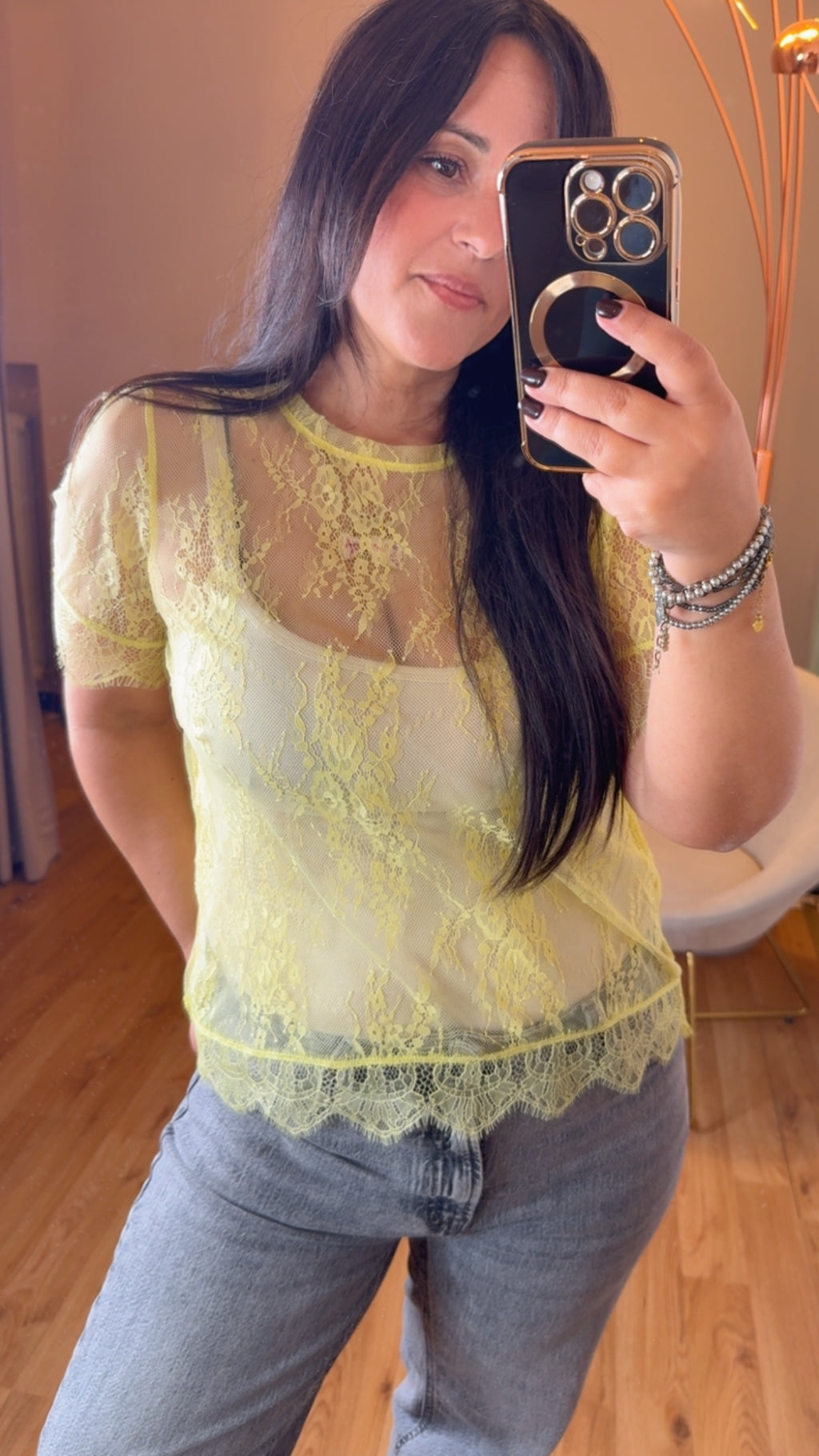 T-shirt in pizzo giallo - You Decide