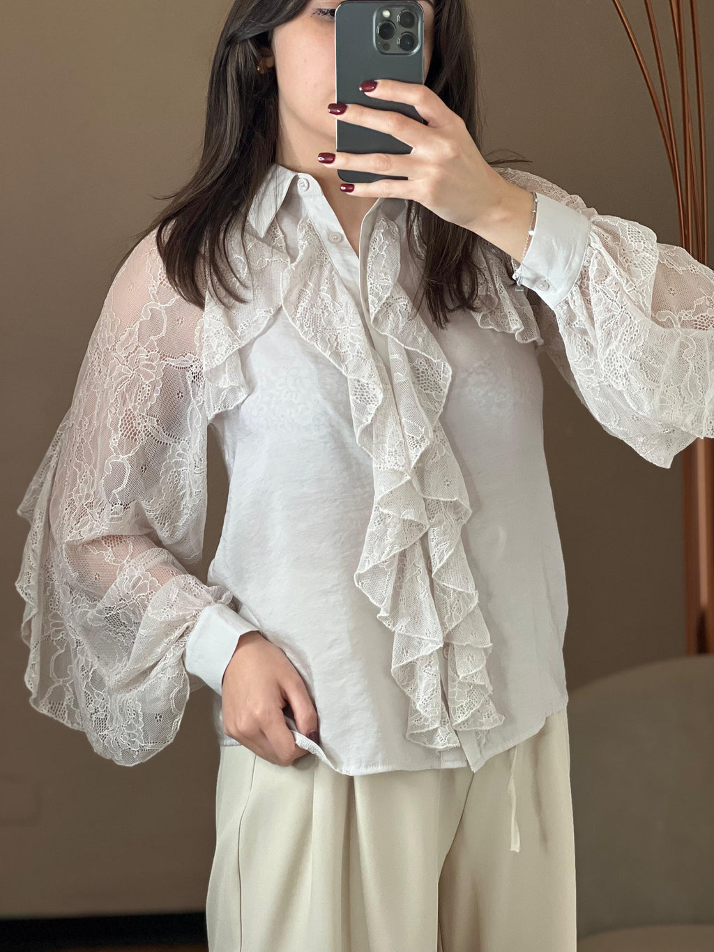 Camicia mussola pizzo e rouches - You Decide