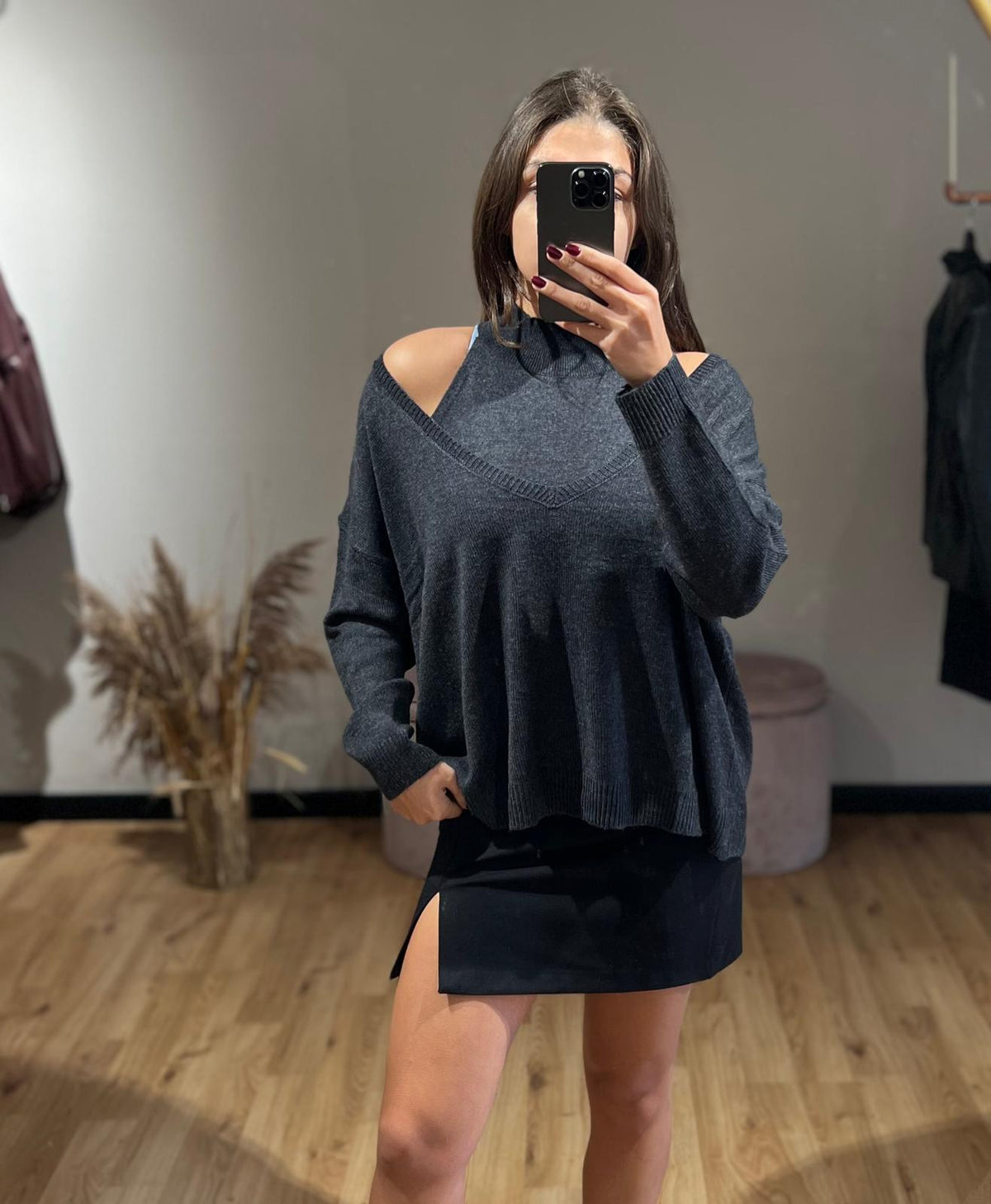 Set completo maglia e canotta grigio antracite