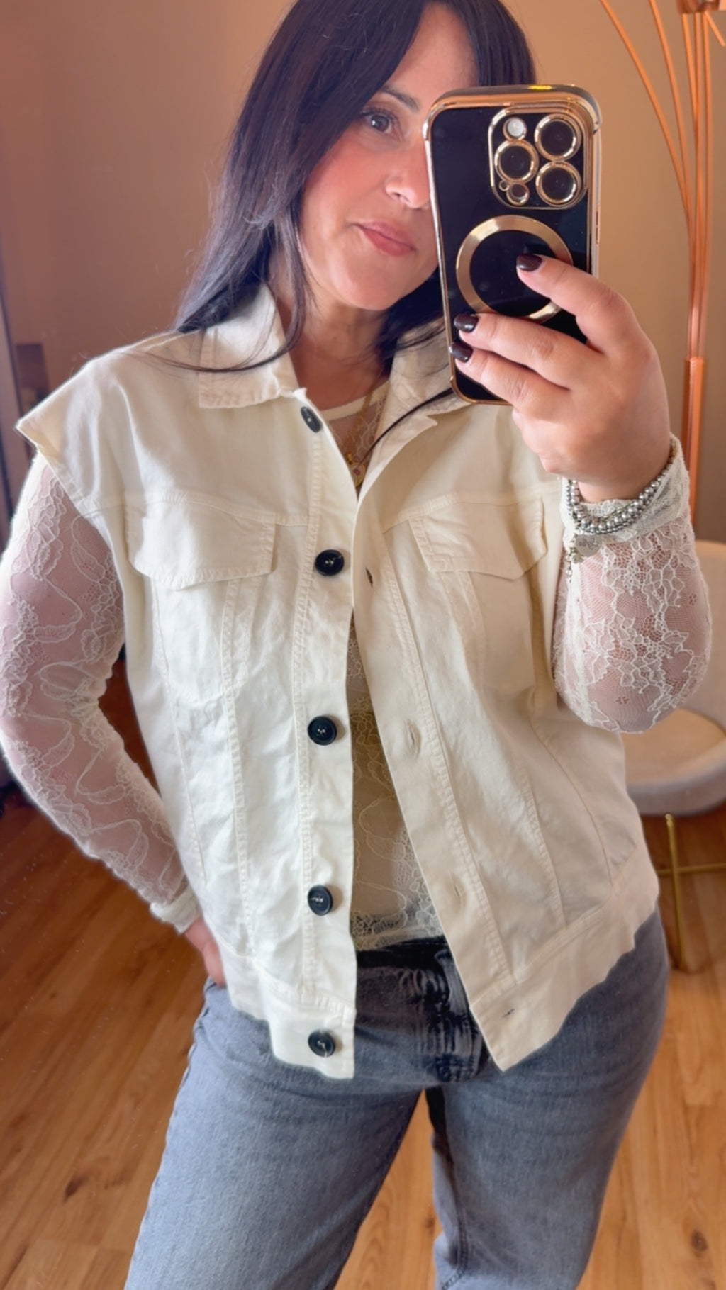 Gilet in gabardina panna - Kikisix