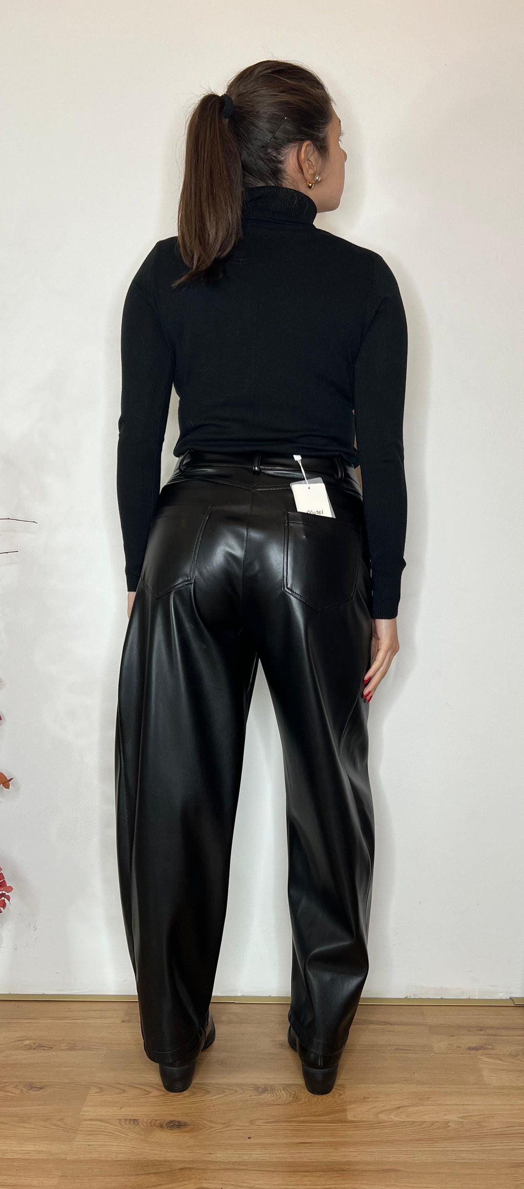 Pantalone ecopelle nero - Motel