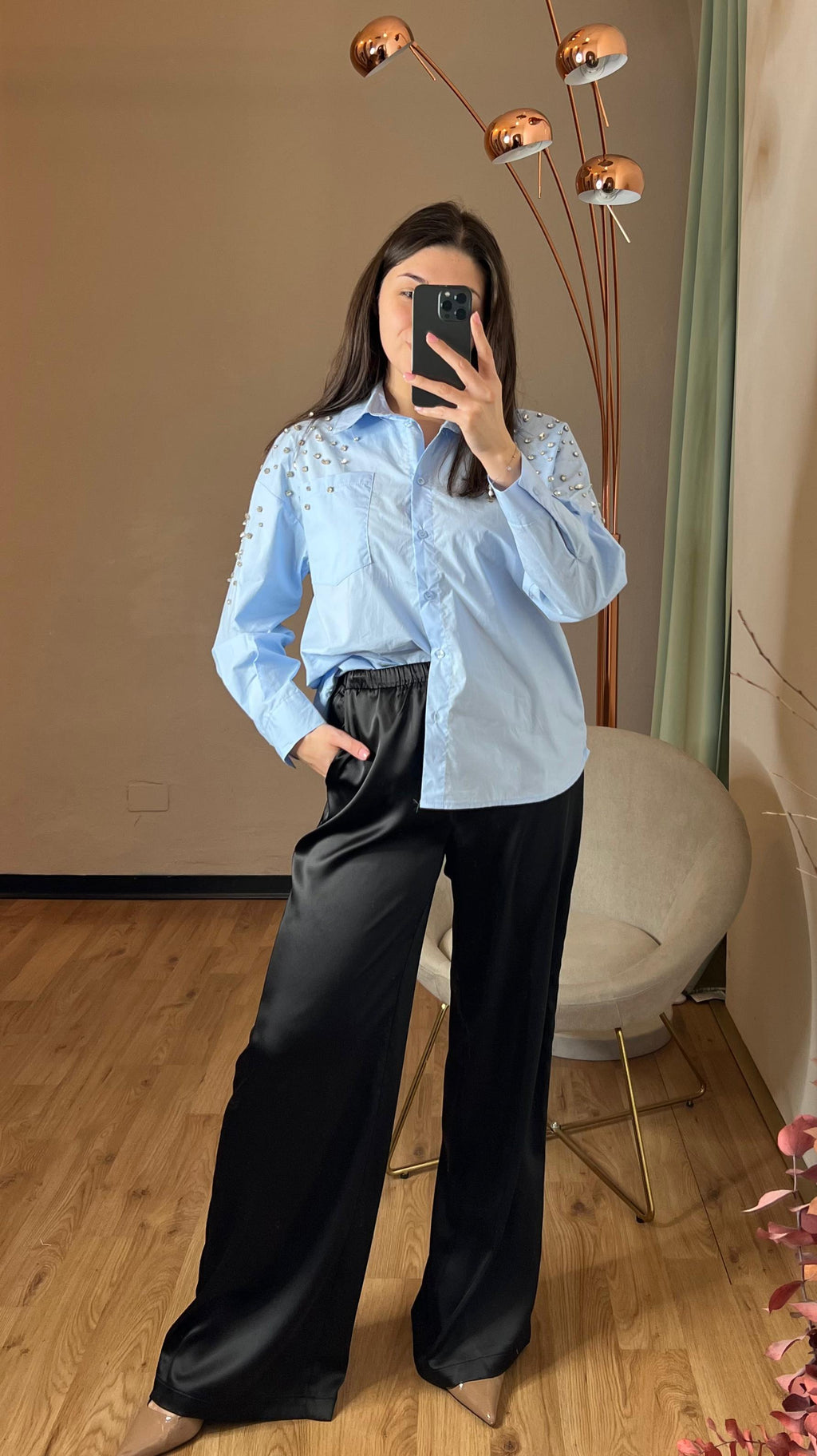 Pantalone in satin con coulisse in vita - You Decide