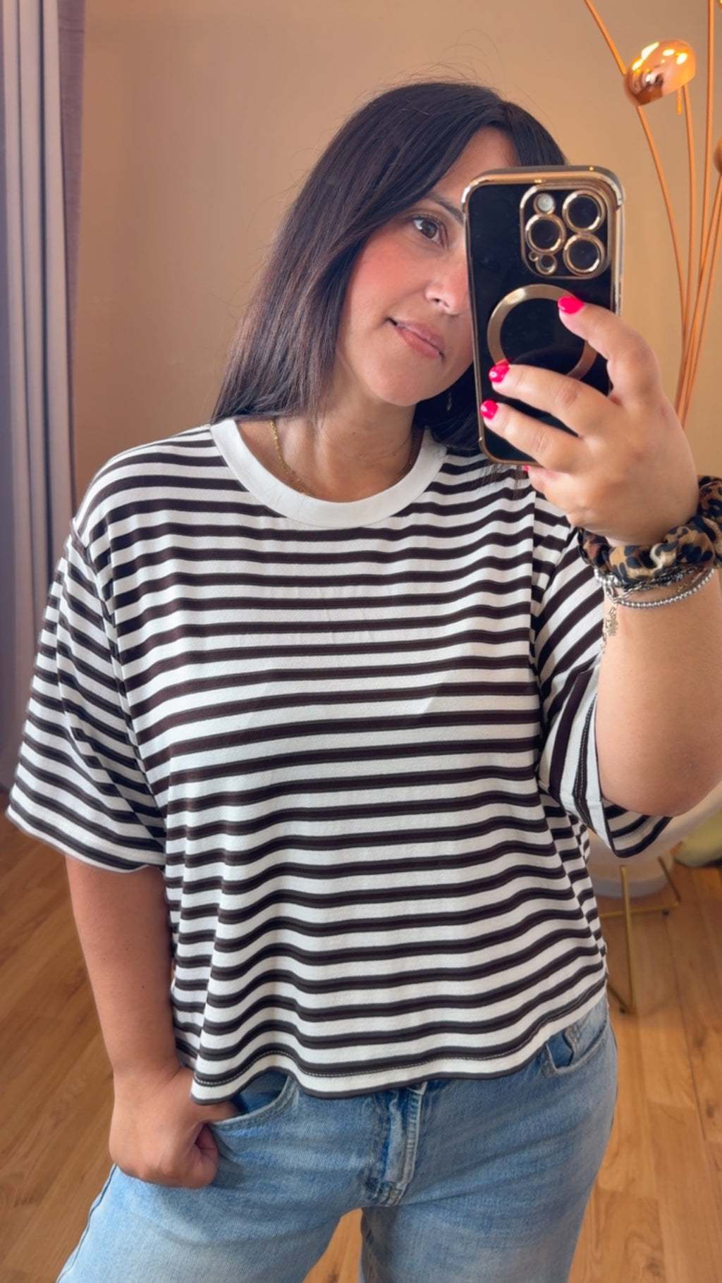 T-shirt scatolina rigata moro - Kikisix