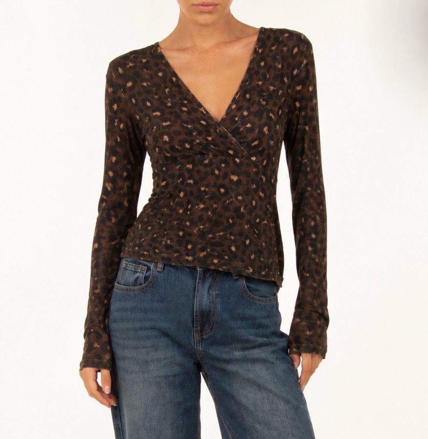 Maglia incrocio animalier