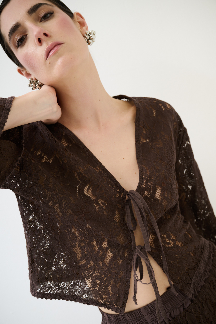 Blusa con laccini in pizzo - Kikisix