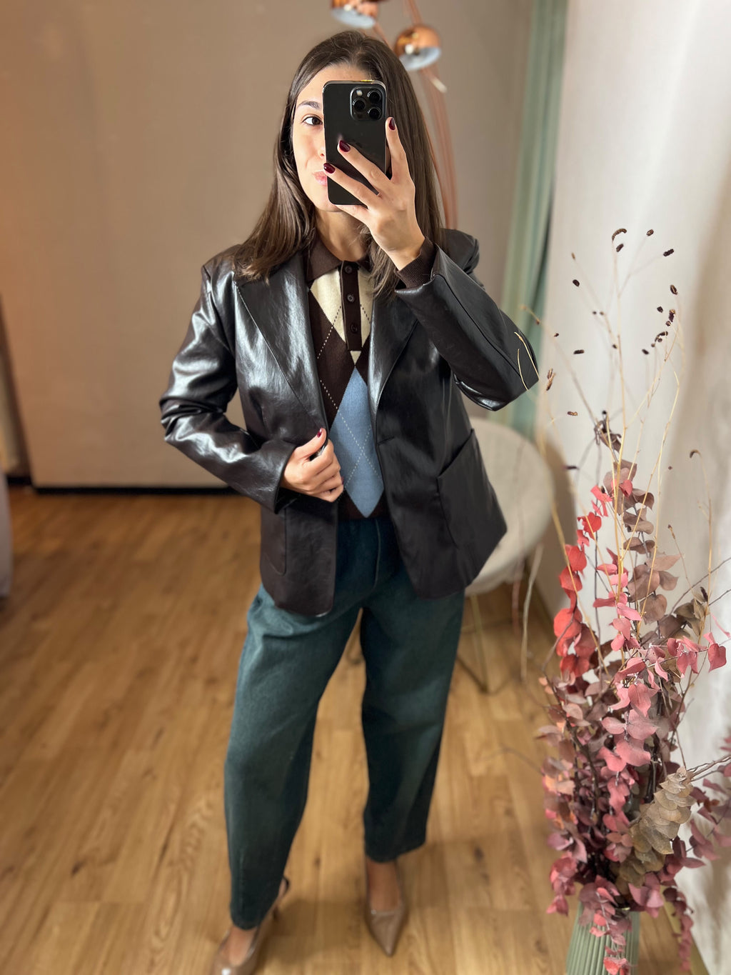 Blazer ecopelle moro