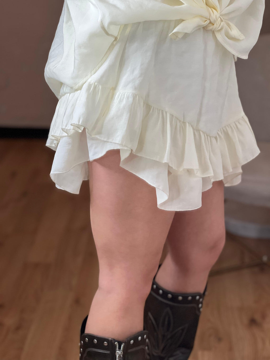 Minigonna balloon con shorts burro - Kikisix