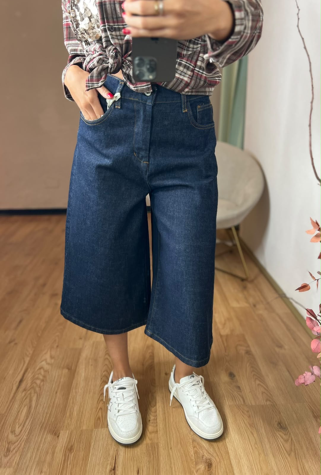 Bermuda in jeans lavaggio scuro