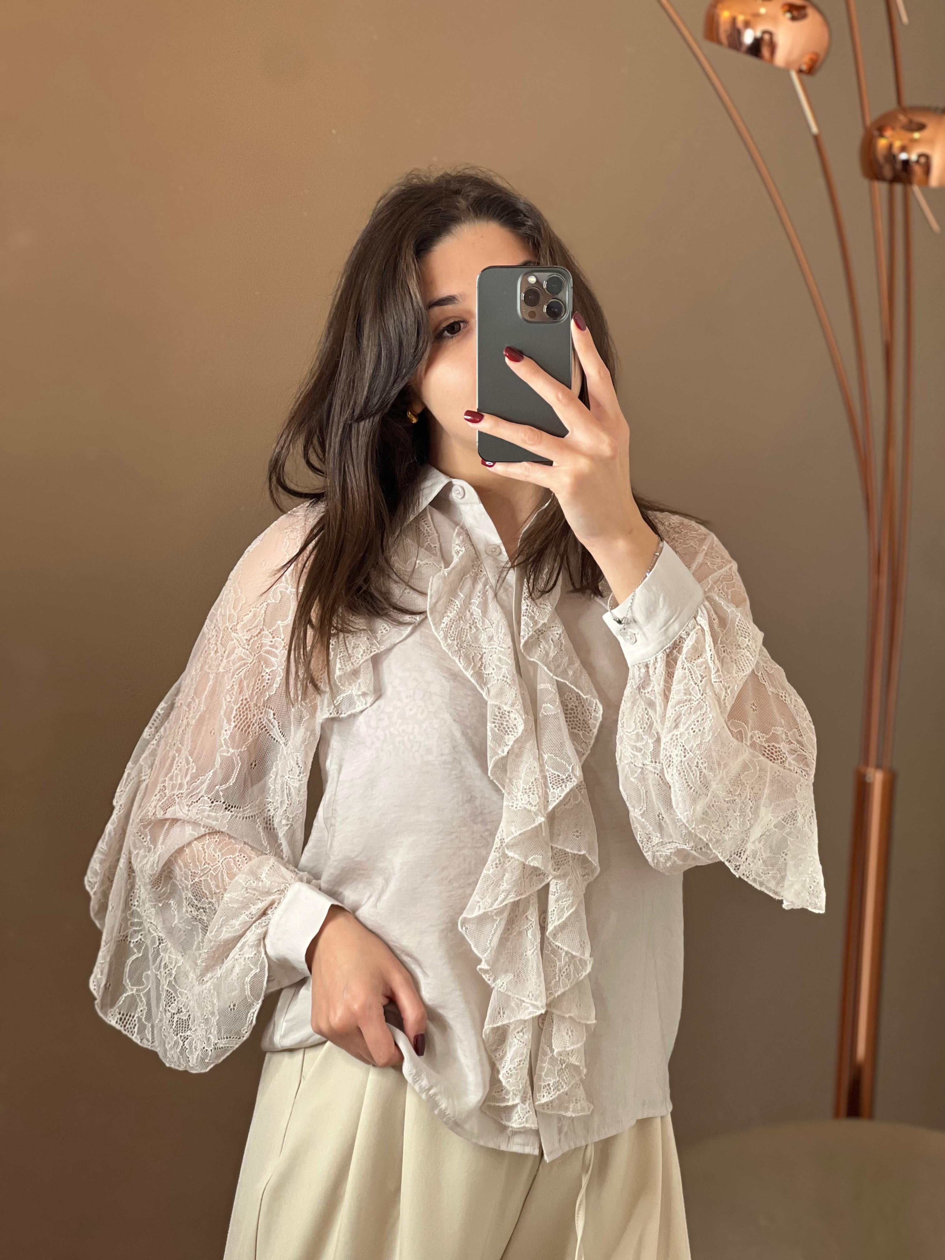 Camicia mussola pizzo e rouches - You Decide