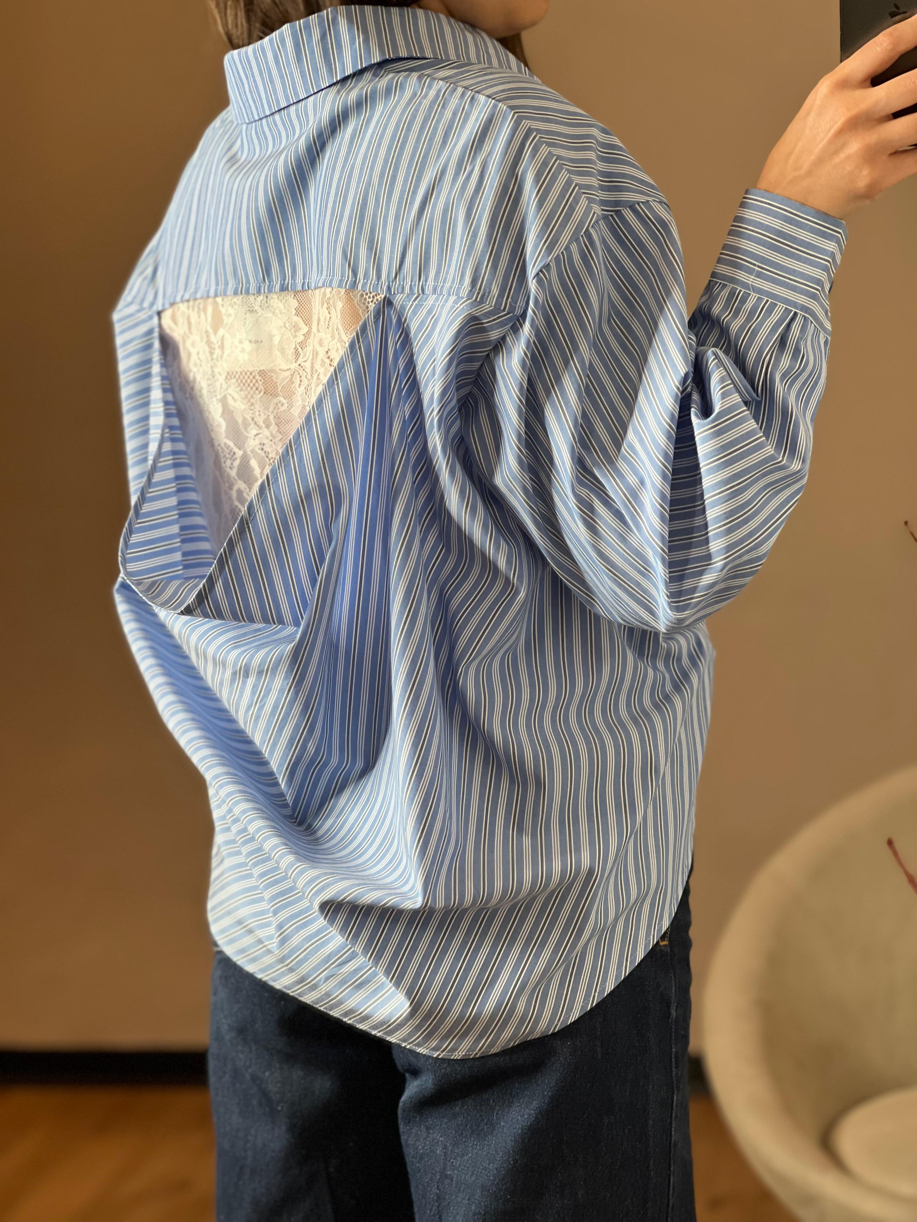 Camicia righe con pizzo e balza sul retro - You Decide
