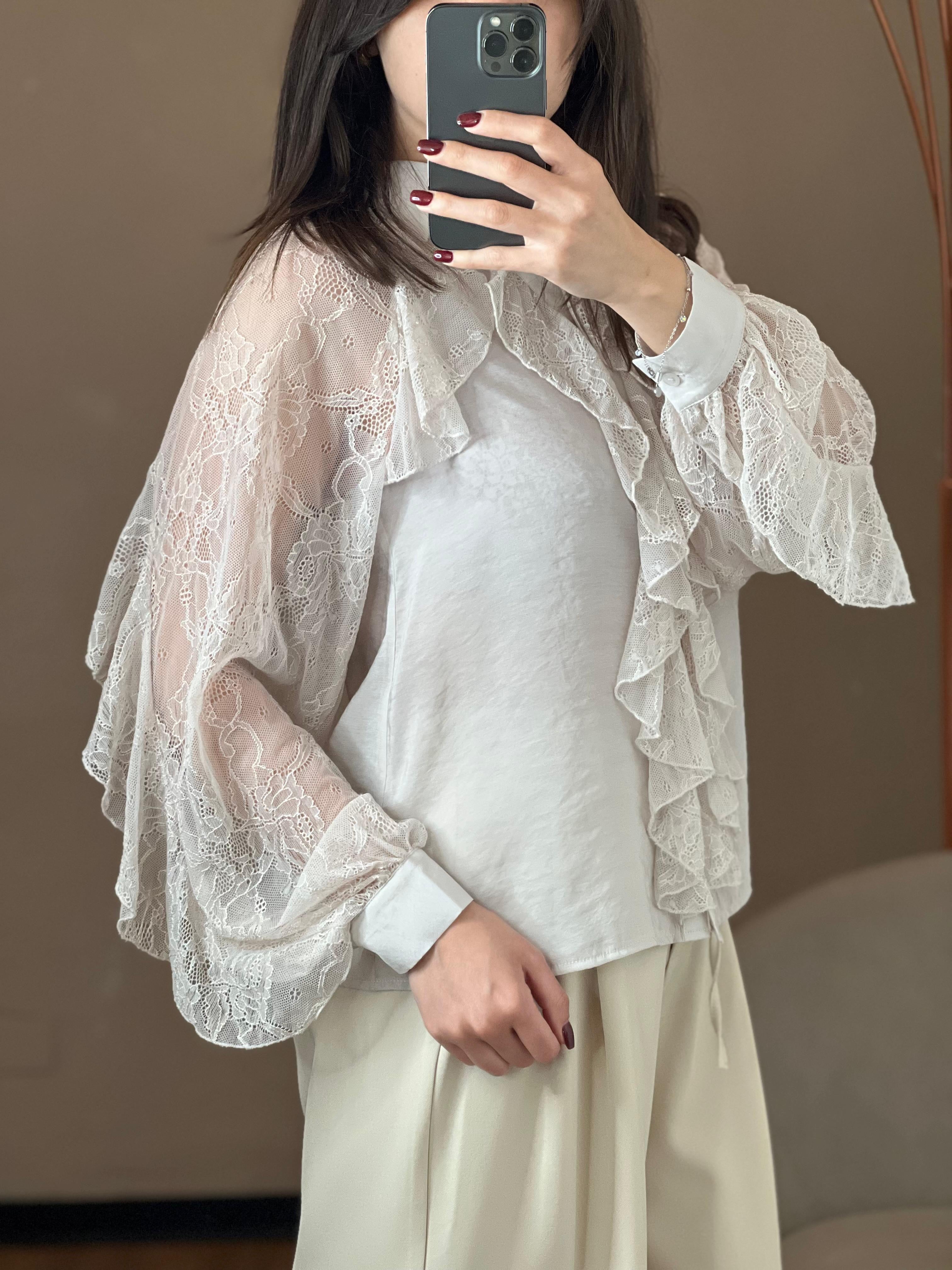 Camicia mussola pizzo e rouches - You Decide