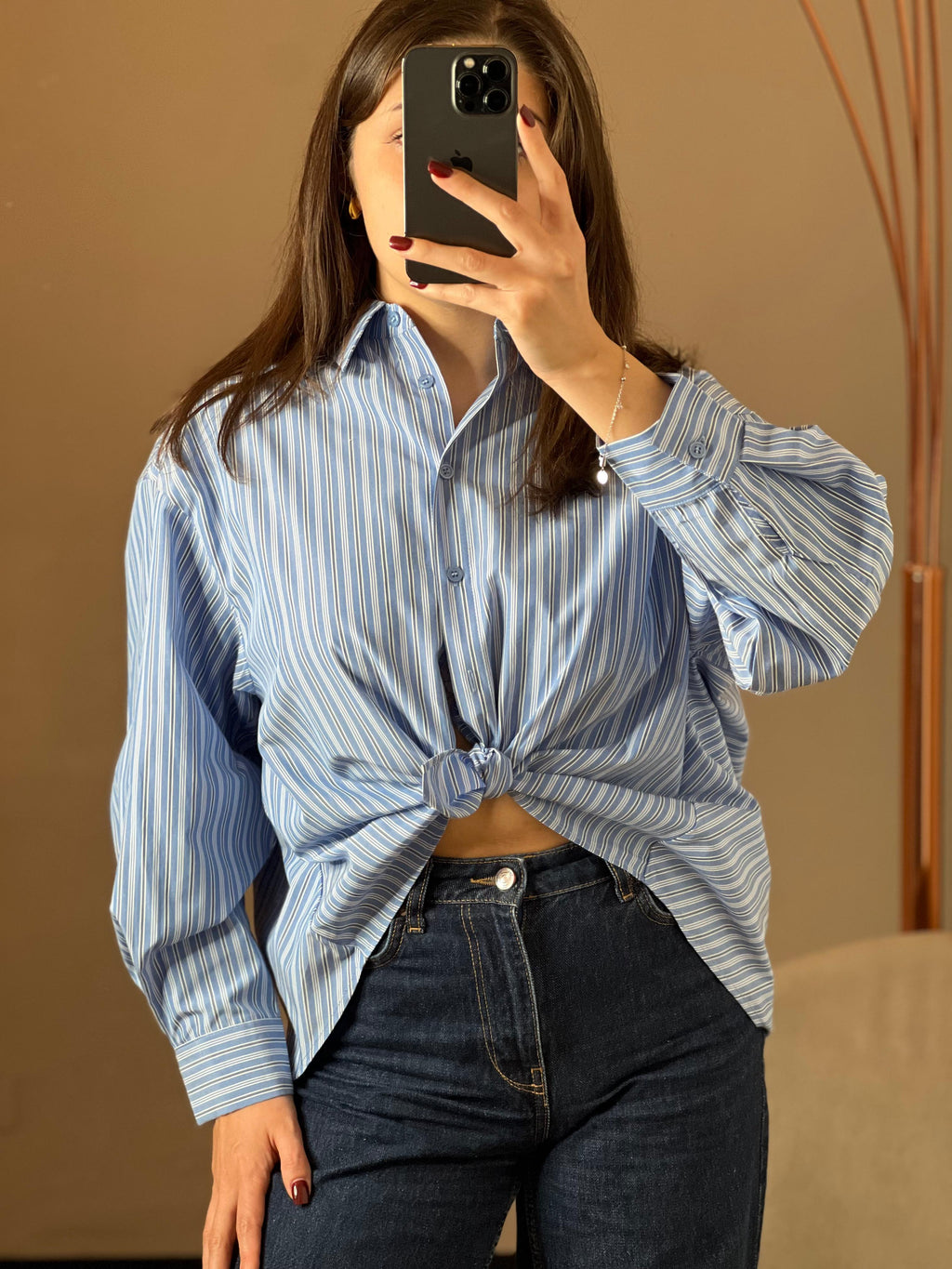 Camicia righe con pizzo e balza sul retro - You Decide