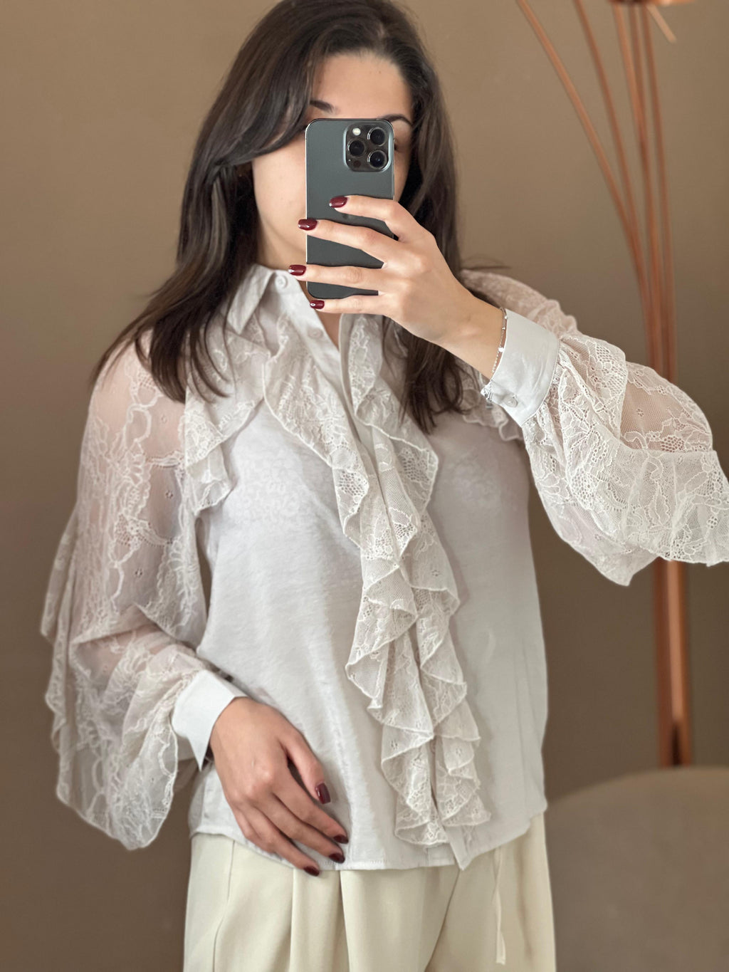 Camicia mussola pizzo e rouches - You Decide