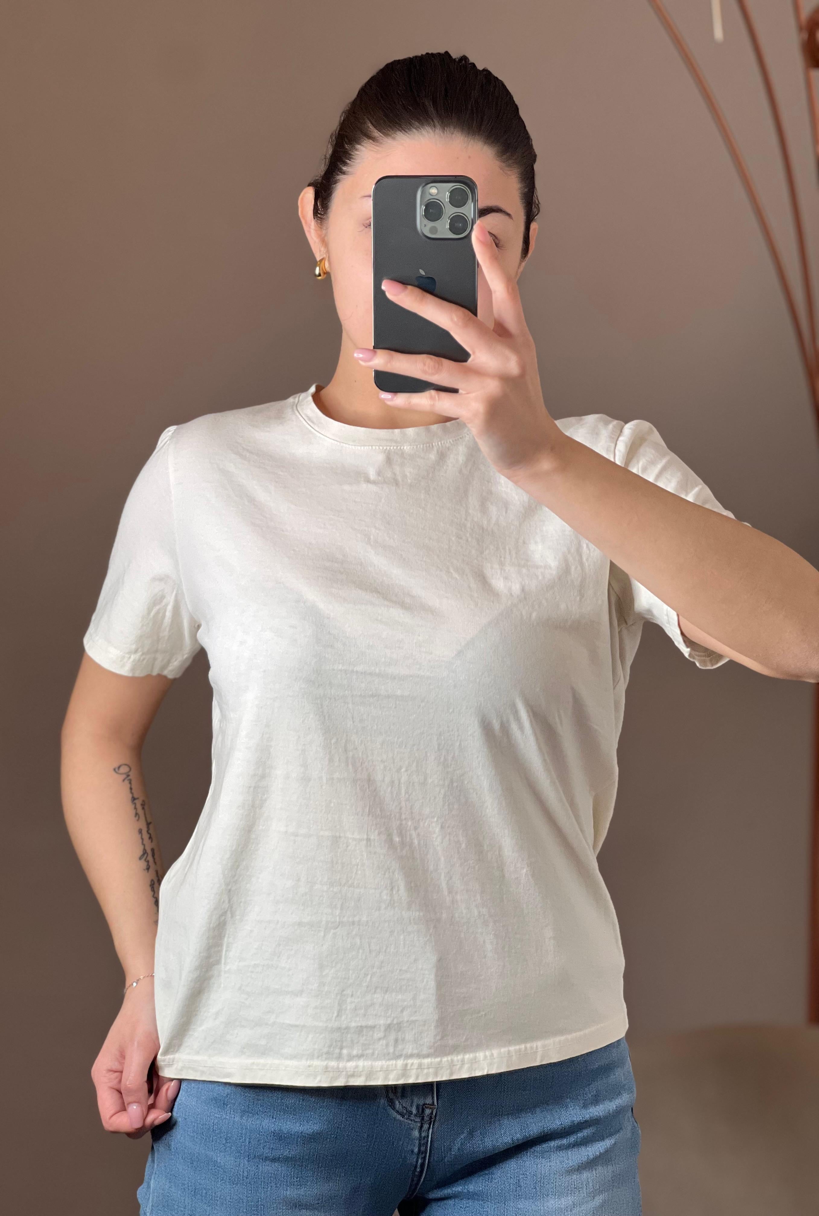 T-shirt basic giallo burro