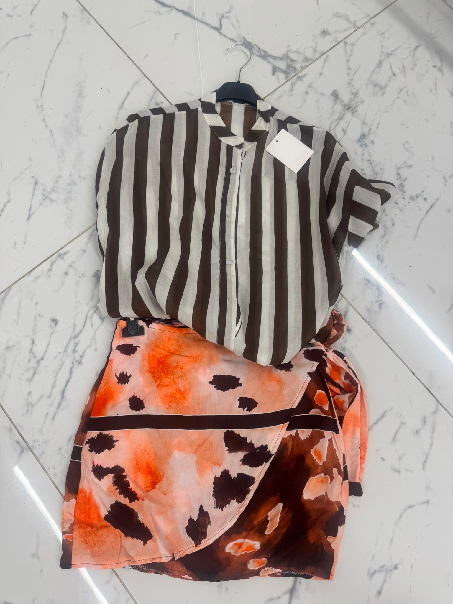 Gonna pareo salmone fantasia animalier