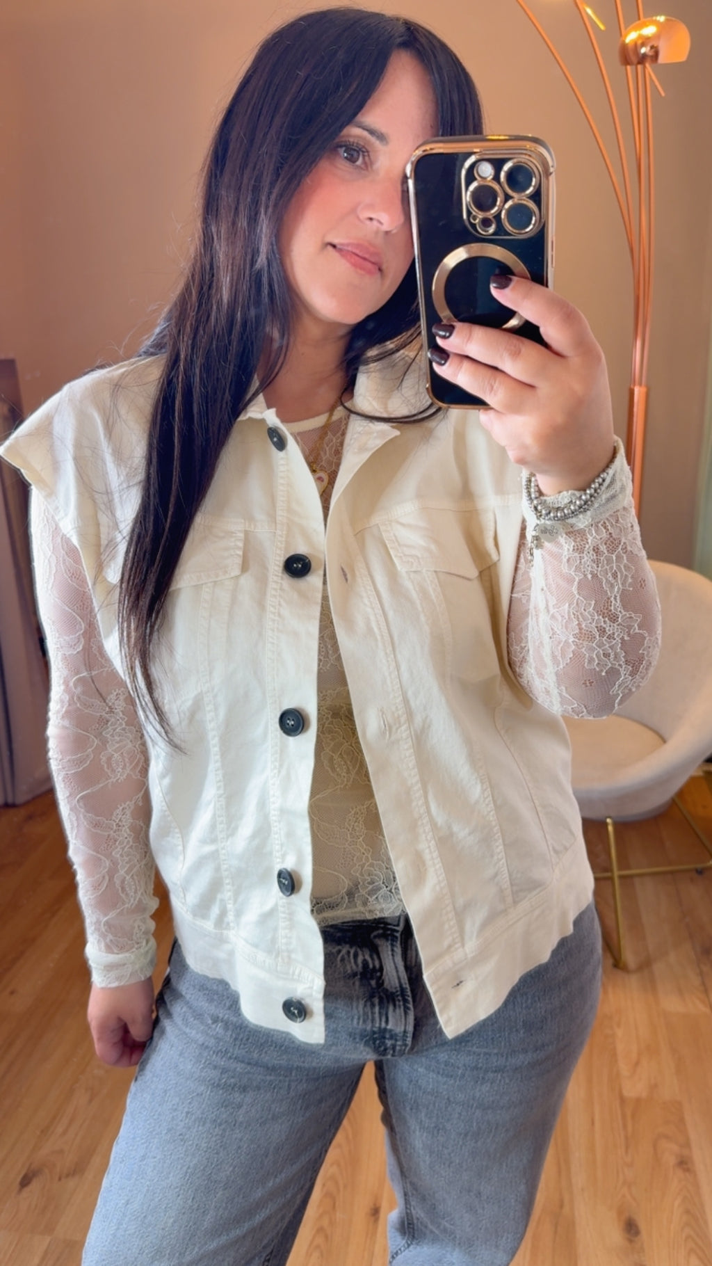 Gilet in gabardina panna - Kikisix