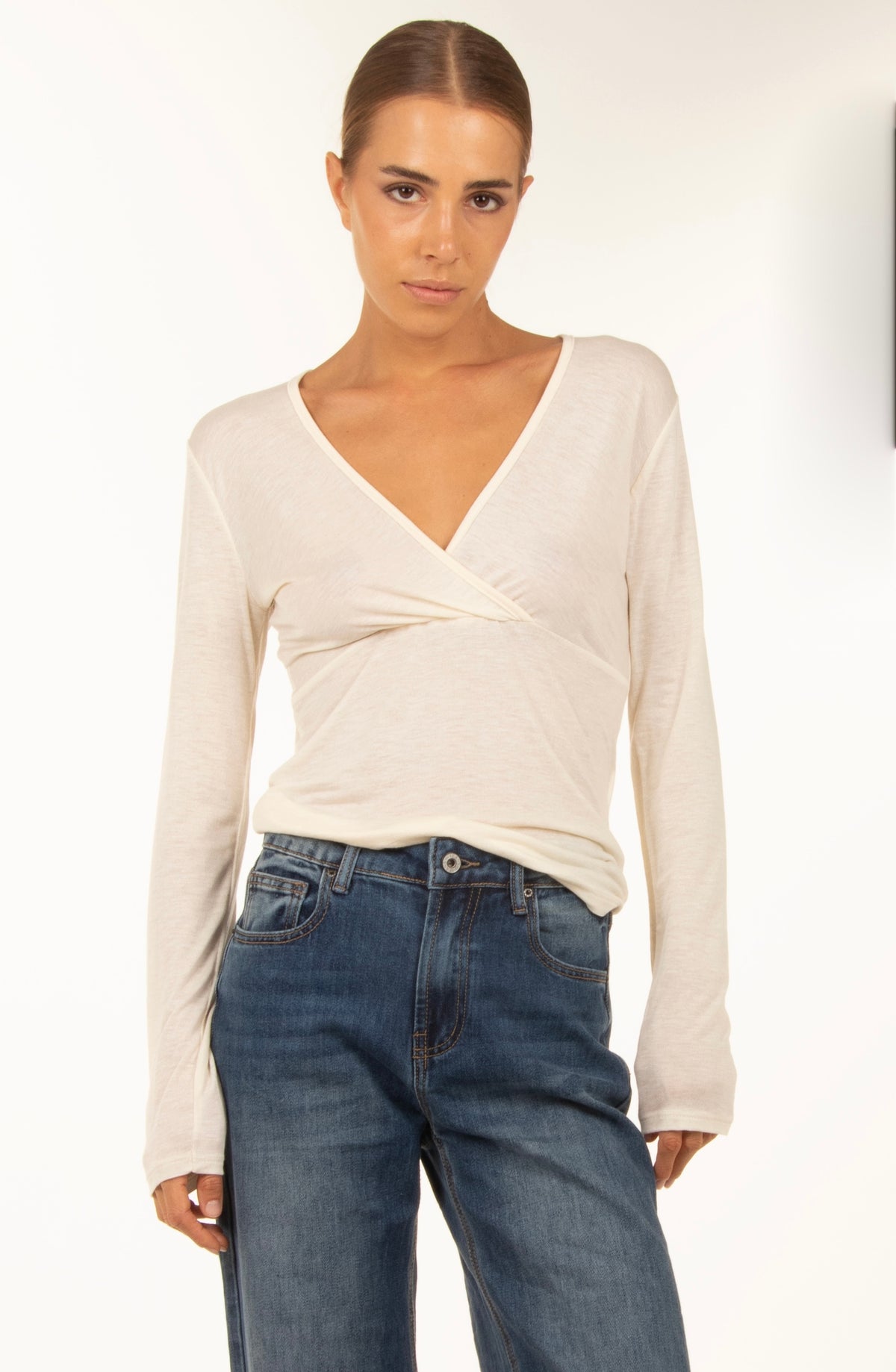 Maglia incrocio burro