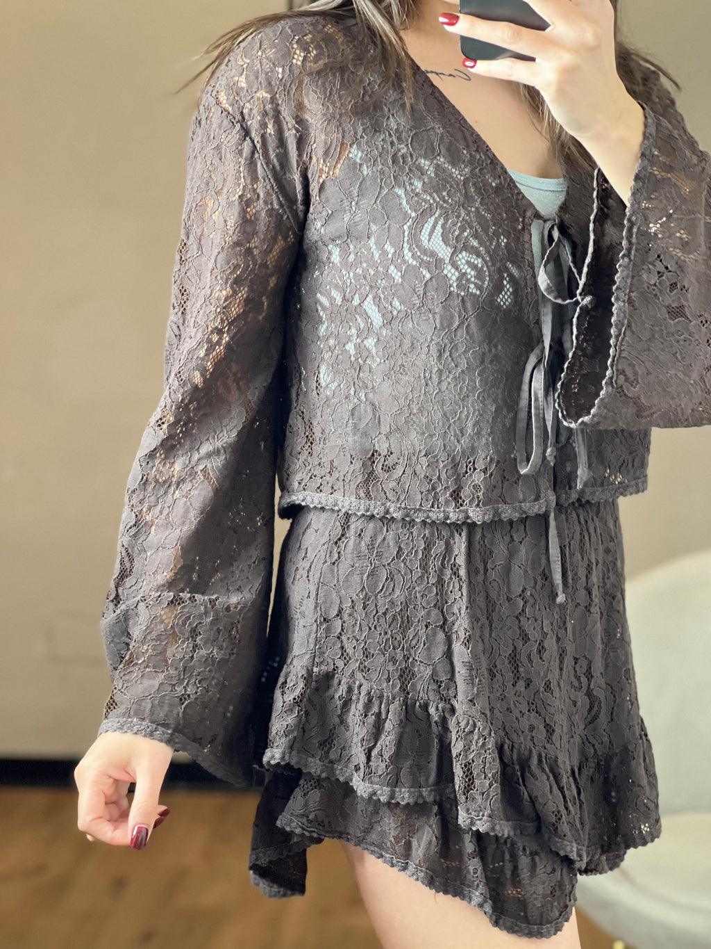 Blusa con laccini in pizzo - Kikisix