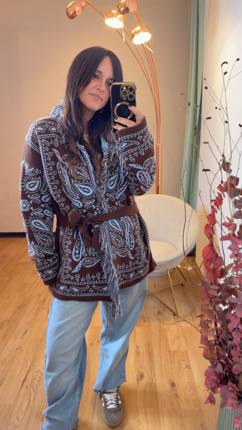Cardigan bandana moro e azzurro