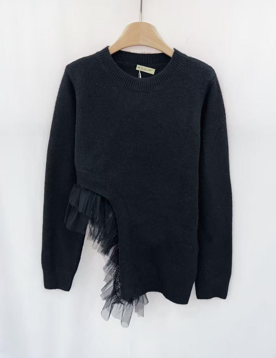 Maglia tulle nera